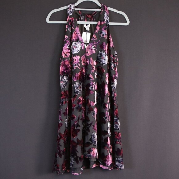 NWT BB Dakota Kenzie Velvet Burnout Halter Dress - Picture 2 of 9